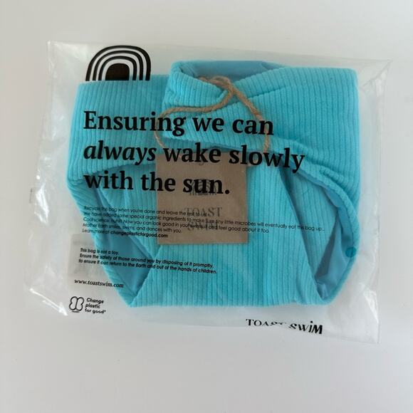 NWT Free People x Toast Signature Low Rise Hipster Bottom Turquoise Sea Rib Med - Picture 9 of 10